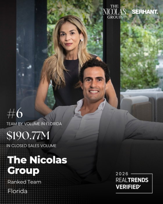 The Nicolas Group has been officially recognized by RealTrends Verified as a Top Team by Volume and Top Team by Sides, and ranked in the St…