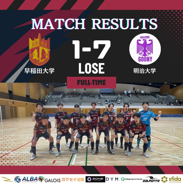 一
◤◢◤ 𝑭𝑼𝑳𝑳 𝑻𝑰𝑴𝑬 ◢◤◢
🏆#第21回東京都大学フットサルリーグ1部 第3節
20
