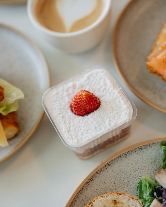 Top it off with a strawberry 🍓✨ Come by Seed and Water and grab something sweet!

#seedandwater #dessert #pastries #bue