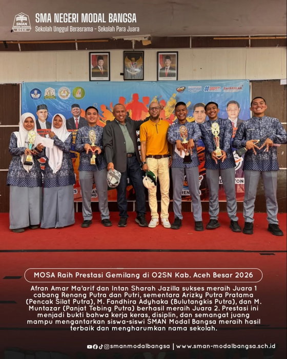 SMAN Modal Bangsa Raih Prestasi Gemilang pada Seleksi O2SN Kabupaten Aceh Besar 