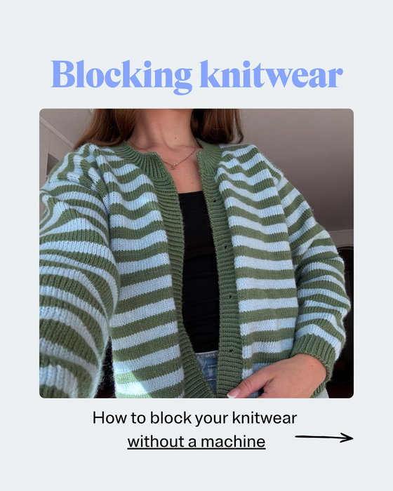 How to block a knit (without a machine), step by step 🧼 

Save this for when your next sweater comes off the needles 📌 

1️⃣ Gentle detergent, lukewarm water. Leave it about 10 minutes 
2️⃣ Rinse until the water runs clear 
3️⃣ Squeeze the water out — don’t twist 
4️⃣ Roll it in a towel to soak up the rest 
5️⃣ Lay it flat on a dry towel and shape it how you want it (stretch out the bits that need it) 
6️⃣ Let it dry completely — and voilà 

Blocking is the step that makes a knit look finished. Don't skip it ✨ 

#blocking #knittingtips #strikketips #knittingtutorial #howtoknit