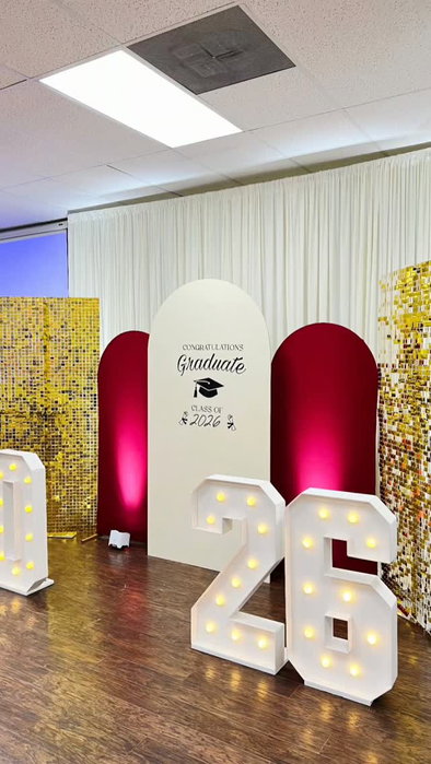 Beautiful high school graduation colors for Hajra at @raindropfoundationsa 🥘Catering: @akkitchenette_tx