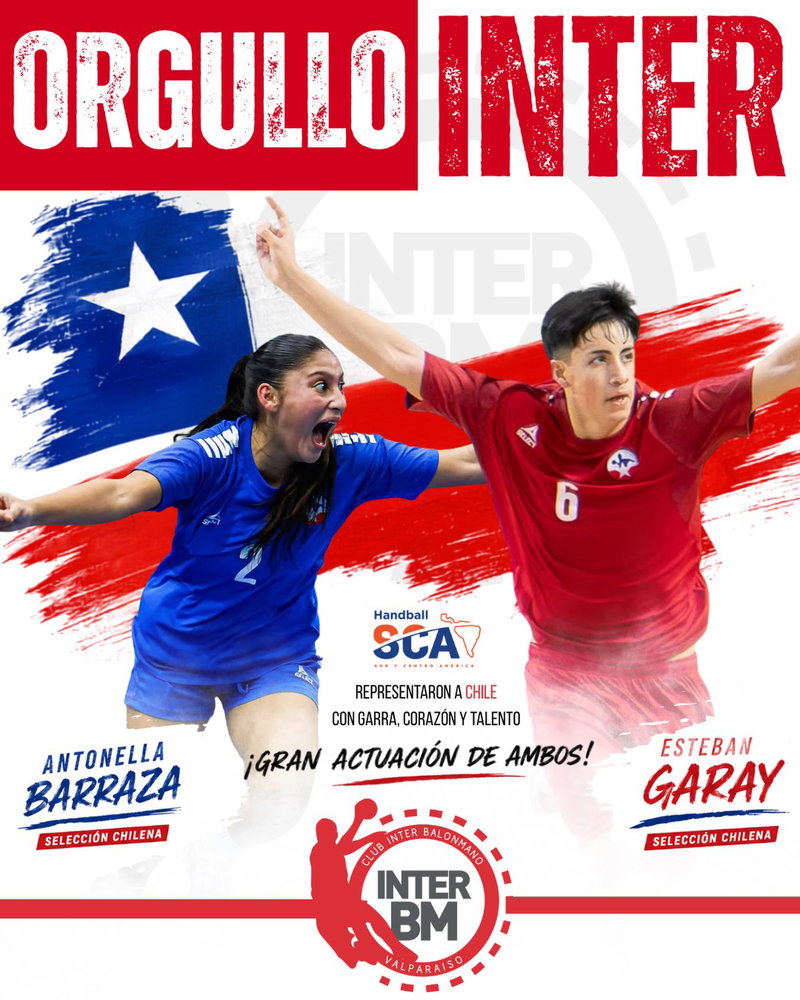 🇨🇱 Orgullo Inter. Orgullo de Chile.
Hoy queremos felicitar a nuestros jugadores Antonella Barraza y Esteban Garay, qu