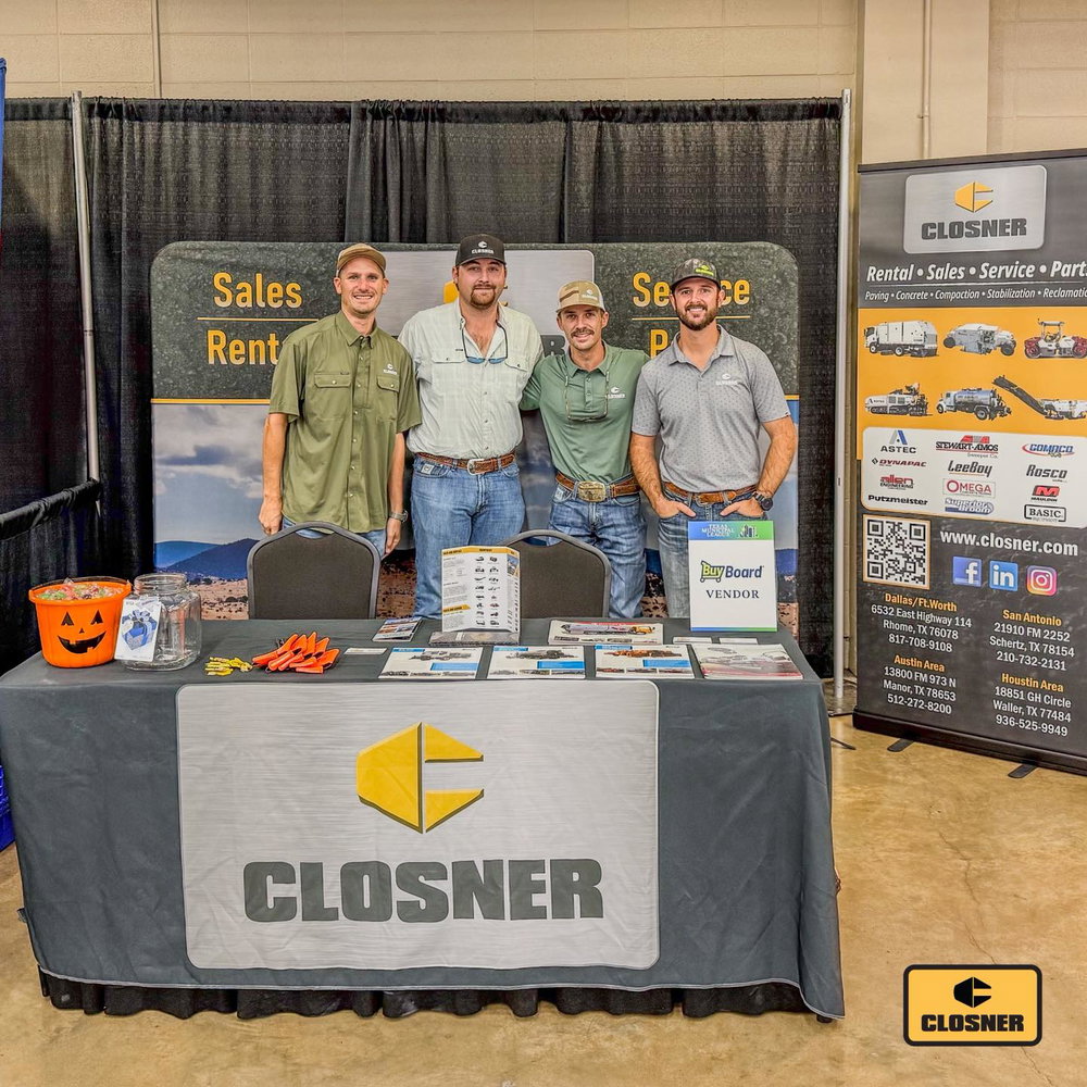 We’re at the 104th Annual County Judges & Commissioners Association of Texas Conference and ready to talk roads.

From asphalt paving and compaction to concrete production and everything in between, the Closner Equipment team is here to help Texas counties find the right equipment for the job.
