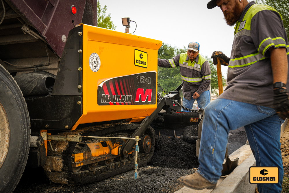 The City of Buda, TX, out paving city streets with their Mauldin 1560. Good equipment, quality paving, and better roads for the community.