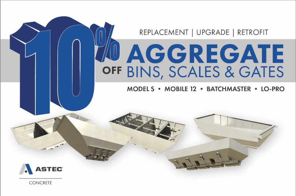 Now is the time to get your plant ready.
10% off aggregate bins, scales and gates on select RexCon and CON-E-CO models.
Contact Closner Equipment for availability and delivery timelines.