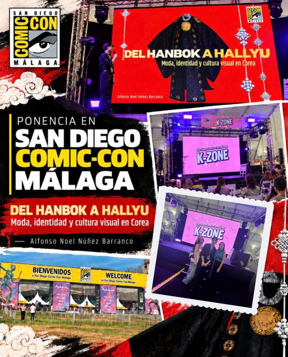 Nuestro profesor del Grado en Diseño de Moda, Alfonso Núñez, ha participado como ponente en San Diego Comic-Con Málaga con la conferencia “Del Hanbok a Hallyu: moda, identidad y cultura visual en Corea”. 🇰🇷✨

Una oportunidad excepcional para compartir conocimiento y explorar cómo la moda puede convertirse en una herramienta para comprender la identidad, la cultura y la evolución visual de una sociedad.

Desde EADE nos alegra ver a nuestro profesorado llevando su experiencia y su pasión por el diseño más allá de las aulas y formando parte de encuentros de referencia internacional.

Enhorabuena, Alfonso, por esta experiencia y por compartirla también con nuestros alumnos. 👏