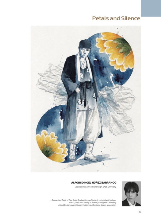 Nos enorgullece compartir la participación de nuestro profesor Alfonso Núñez en la Exposición Internacional Invitacional 2026 de la Korea Fashion & Costume Design Association, celebrada en Corea.

En esta edición presenta “Petals and Silence”, una acuarela que reinterpreta la indumentaria tradicional coreana desde una mirada contemporánea.

¡Enhorabuena por este nuevo reconocimiento internacional!