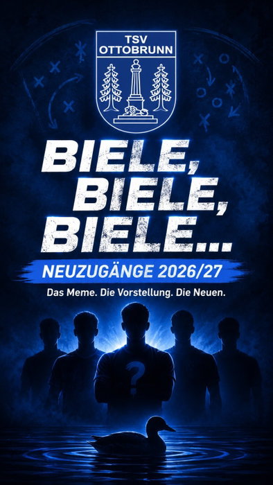 Biele, biele, biele… 🦆

Matze hat gerufen — bei uns wird nicht nur gescoutet, bei uns wird angelockt. 💙🤍

Willkommen zurück bzw. herzlich willkommen beim TSV Ottobrunn:

Sebastian Reger – neu an der Seitenlinie der Herren 1
Fabian Wittmann – Rückkehrer vom SV Waldperlach
Joshua Olbricht – Rückkehrer vom SV Waldperlach
Merlin Oehmen – Rückkehrer vom Putzbrunner SV und neuer Spielertrainer der Herren 2
Perica Veselcic – reaktiviert aus der AH als Co-Trainer der Herren 2

Manche Transfers werden verkündet.
Andere werden einfach mit „Biele, biele, biele“ angelockt.

Schön, dass ihr da seid. 💙🤍