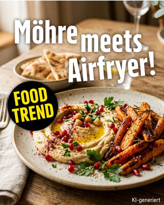 🥕 Möhre meets Airfryer 🔥
Diesen Food-Trend schon getestet? 👀
Frische Möhren schnappen, schälen, ölen, nach Lust & Laune würzen – und für ca. 15–20 Min. bei 190 °C ab in den Airfryer.
🥕 Frische Möhren? Gibt’s natürlich bei uns.
Und fürs perfekte Finish: EDEKA Herzstücke Hummus Natur als cremigen Spiegel auf den Teller, Möhren drauf & Granatapfel on top. 🤌✨
Easy. Lecker. Unbedingt ausprobieren! 💛