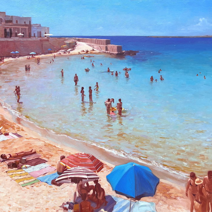 Here are a few detail pictures. Like all of my other studio paintings, this one was inspired by a beautiful day and a ha