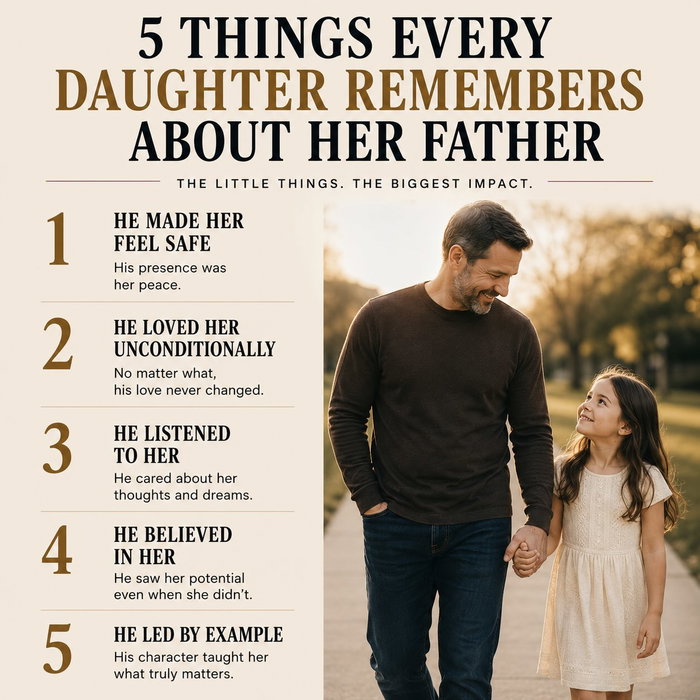 A daughter may not remember every conversation…

But she’ll always remember how her father made her feel.

The little…