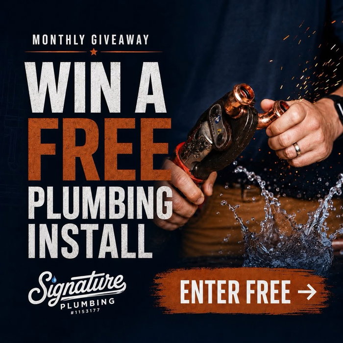 🎉 We’re giving away a FREE plumbing install every month! Got a new toilet, faucet, or gar
