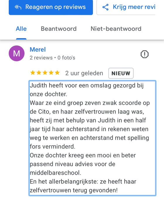 Wat een fijne review ontving ik vandaag! Dankjewel! Dit beschrijft waar StimuLeren voor staat!