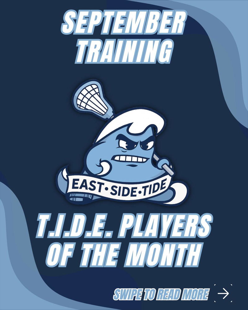 Introducing our September T.I.D.E. Players of the Month!

T.I.D.E. stands for Time Invested Drives Excellence, a core principle of our program. With the right instruction and feedback, the reps you put in during and outside of training lead to real improvement.

These five athletes went above and beyond at September training. They took our coaches’ feedback and put it to work on their own time:

Luke Godbout, Hill-Murray ‘29, Attack/Midfield
Jack Vars, Woodbury ‘29, LSM
Nixon Scherer, Park ‘31, LSM
Rocco Schifsky, Stillwater 12U, Attack/Midfield
Henry Thompson, East Ridge ‘31, FOS/Midfield

Swipe through to read what our coaches had to say about each of them. Congrats, boys. Well earned!

October training registration is still open. Hit the link in our bio to sign up, or reach us at info@eastsidetide.com.