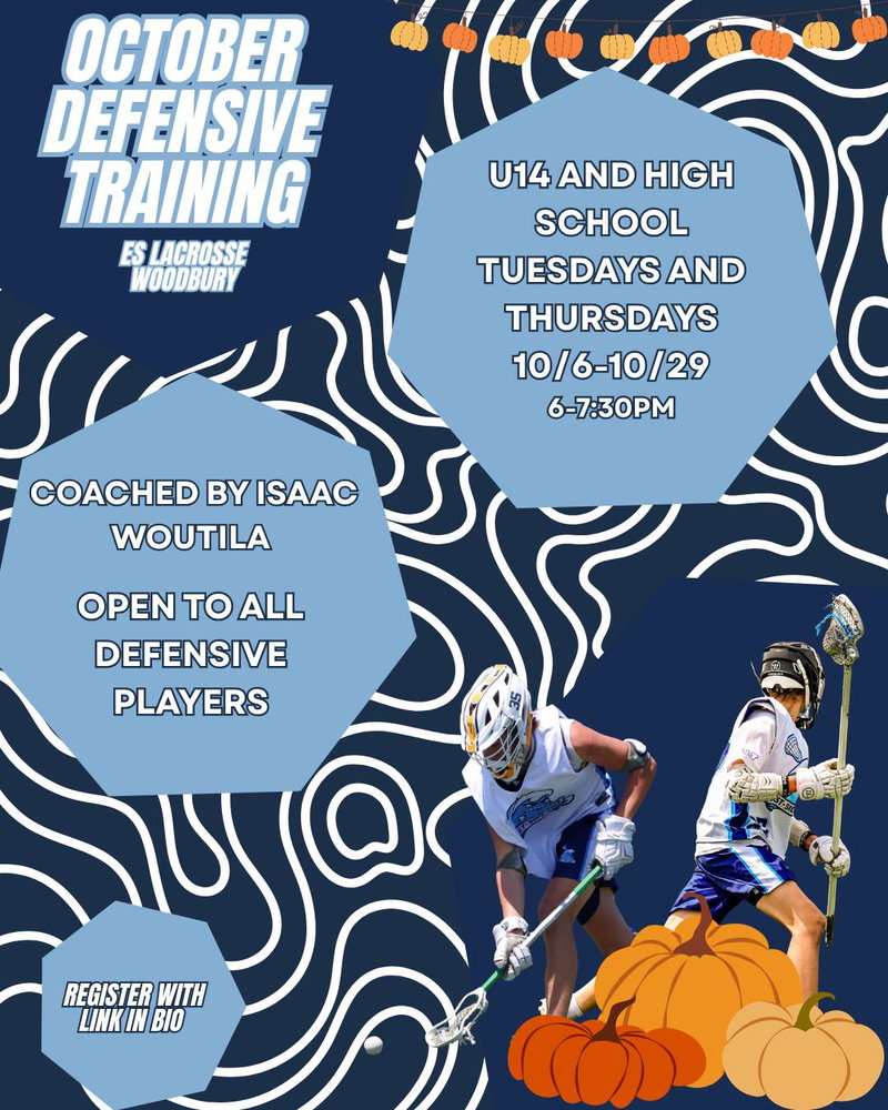 Come train with our Tide Defensive Training group this month! Our group is open to any U14 or older defensive-minded players.

Coached by Isaac Woutila, this group focuses on developing elite level footwork, stickwork, reaction time, and defensive IQ.

Come join a fantastic training group this October! We can't wait to see you there!