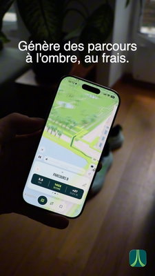Crée TON parcours running, à travers les parcs et arbres🌳

Tu rentres tes critères ➡️ ça génère l’itinéraire ➡️ tu cours un parcours frais,