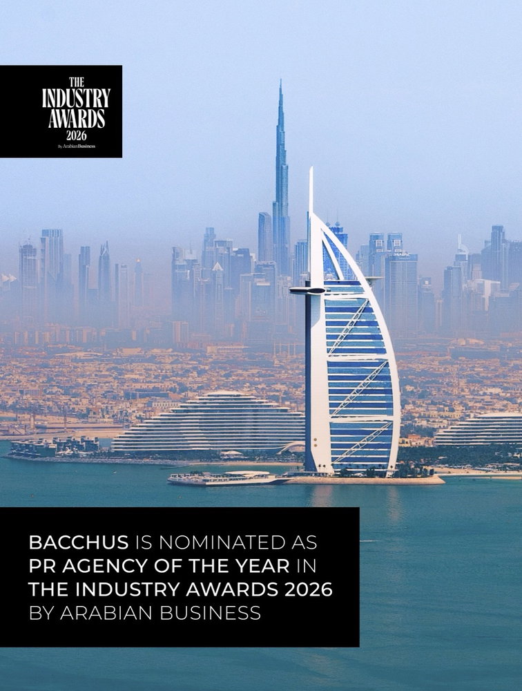 We are delighted to be shortlisted for Public Relations Agency of the Year at the Arabian Business Industry Awards 2026.

This recognition reflects the strength of our work, the trust of our clients and the dedication of our team across the region.

We look forward to the awards ceremony in November.

#BacchusAgency #BacchusGCC