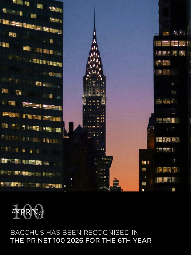 Six years running. 

Included in The PR Net 100, a recognition of our ambitious global team, incredible clients and collaborators.

Congratulations to everyone on this year’s list. New York,  see you later this month.

#BacchusAgency