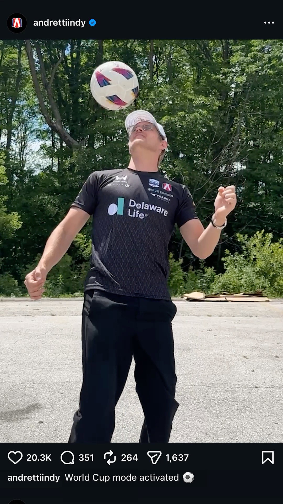 An Instagram post for INDYCAR