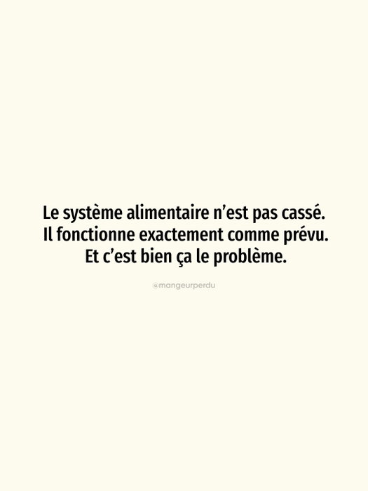 On aime croire que la malbouffe est une dérive, un accident, quelque chose qui …