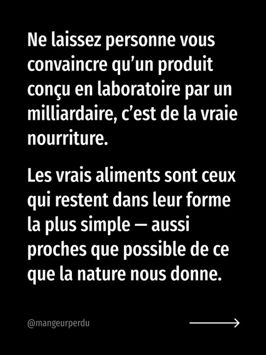 On a beaucoup compliqué l’alimentation. On a créé des produits “enrichis en”, “…