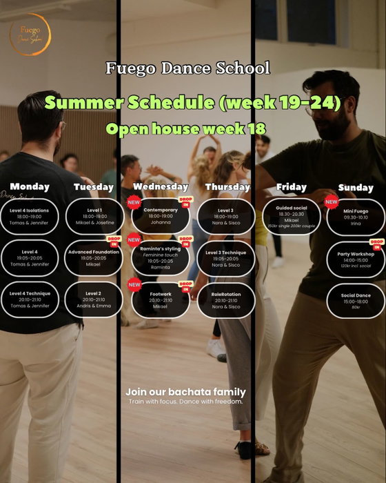 New summer semester at Fuego ☀️
Keep your dancing