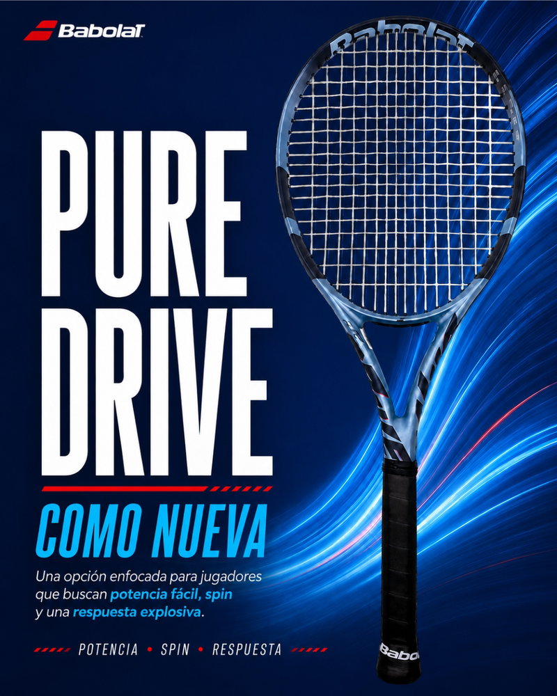 BABOLAT PURE DRIVE | USADA – COMO NUEVA
Una raqueta pensada para quienes buscan