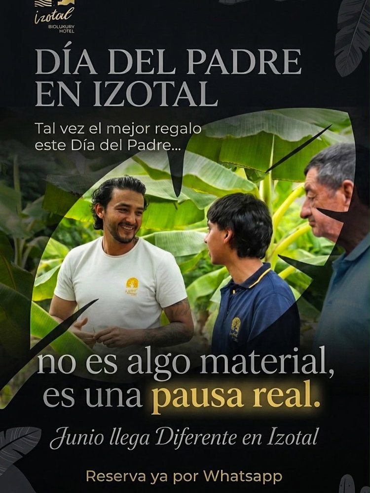 Hay hombres que pasan gran parte de su vida construyendo.
Construyendo un hogar.
Construyendo oportunidades.
Construyendo seguridad para quienes aman.
Son los que siempre están.
Los que resuelven.
Los que sostienen.
Los que pocas veces se quejan.
Y justamente por eso, muchas veces olvidamos algo importante:
ellos también se cansan.
Este Día del Padre queremos hacer una invitación diferente.
No a regalar algo que termine olvidado en unas semanas.
Sino a regalar algo que realmente pueda quedarse en el corazón.
Una conversación sin afán.
Una caminata en medio de la naturaleza.
Un amanecer en silencio.
Una buena comida compartida.
Un momento para respirar profundo y sentirse presente otra vez.
Porque hay regalos que se compran.
Y hay experiencias que se recuerdan para siempre.
Tal vez este año el mejor regalo para papá no es algo material.
Tal vez es una pausa real.
Experiencias especiales para el Día del Padre disponibles durante todo junio.
Escríbenos por WhatsApp y descubre cómo sorprender a papá con una experiencia diferente en Izotal Bio Hotel.
Cupos limitados para fines de semana y fechas especiales.
PazMental Bienestar DesconexiónReal EscapadaConsciente Familia