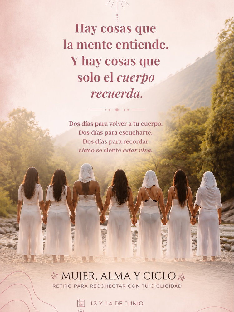 Dos días para desacelerar entre mujeres
Escucharte y ser escuchadas
Comprender tus ritmos.
Reconectar con tu energía femenina.
Y compartir con otras mujeres que también están buscando una manera más amable de habitarse.

📍 Izotal Bioluxury Hotel
📅 13 y 14 de junio 2026
2pm
📲Reserva ahora al WhatsApp 3105320301

SabiduríaFemenina MujerCíclica ReconexiónFemenina VolverATi