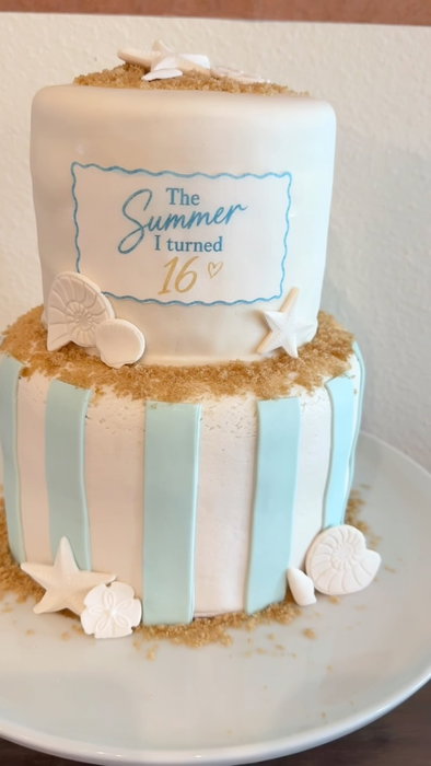 Check out the cutest cake my sister-in-law made for my daughter’s birthday this weekend! 😍
I created the icing sheet t