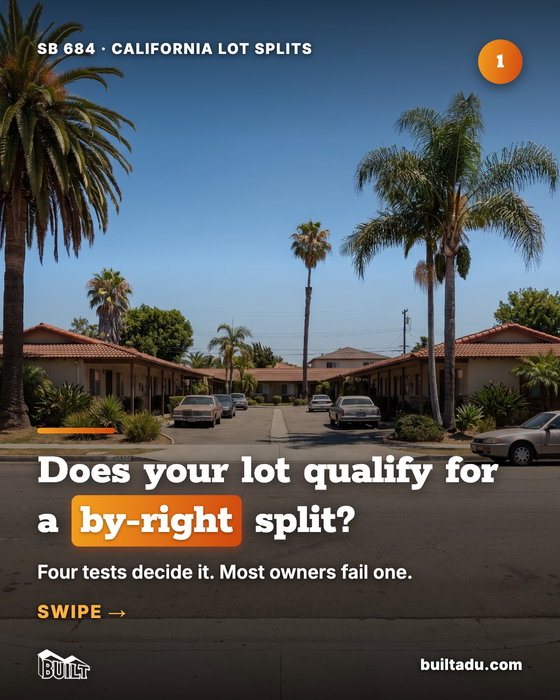 You can split one lot into ten in California, and the city does not get to hold a…
