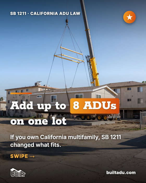 One of the biggest opportunities for California multifamily owners. SB 1211 (effective January 2025) lets you add up…