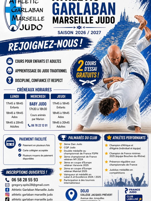 🥋 La reprise approche ! Nous avons hâte de retrouver tous nos judokas pour cette nouvelle saison à l'Athlétic Garlab…