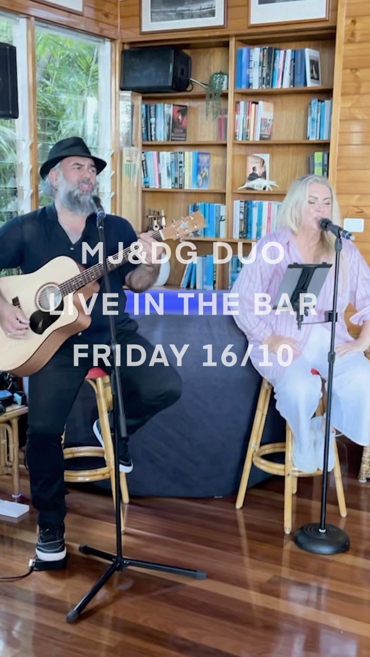 This Friday 16 October from 5pm. Cocktails, dinner and entertainment from the legendary duo. Book now on Opentable 🍸 #kimsbeachsideretreat #livemusiccentralcoast #cocktailbar