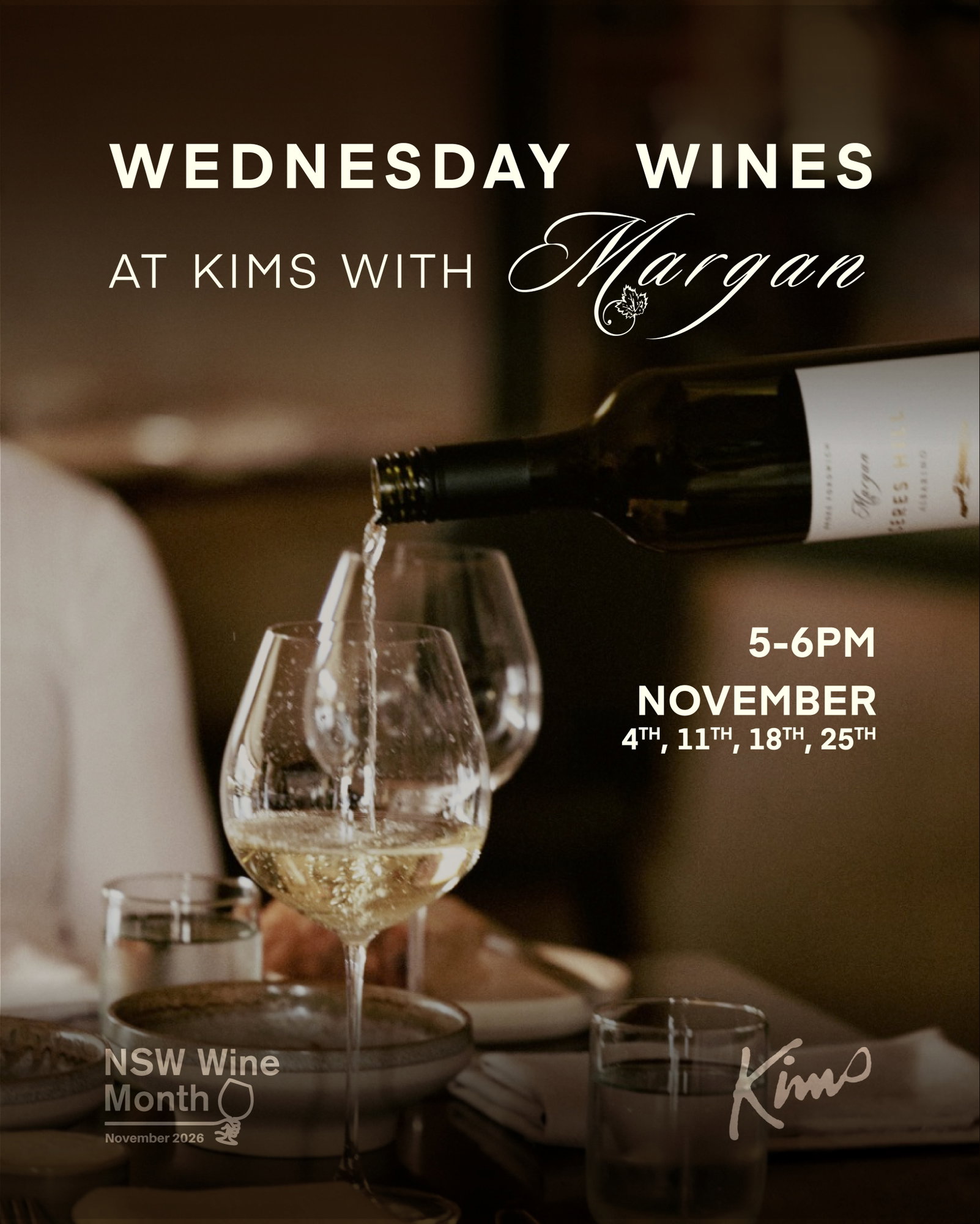 Celebrate NSW wine month with us! Each Wednesday in November, @marganwine will be hosting a tasting of their delicious wines at Kims 🍷 Book now on Opentable – complimentary for staying guests and $15pp with a cheese plate for casual guests. #kimsbeachsideretreat #nswwinemonth #winetastingcentralcoast #dinnertoowoonbay #centralcoastnsw