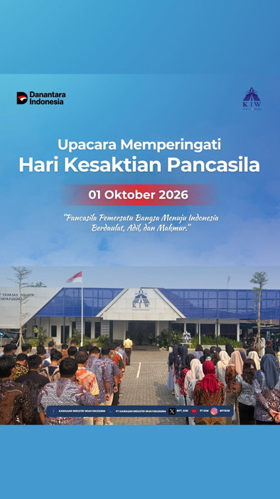 🇮🇩 Selamat Hari Kesaktian Pancasila 2026

“Pancasila Pemersatu Bangsa Menuju Indonesia Berdaulat, Adil dan Makmur.”

PT Kawasan Industri Wijayakusuma (Persero) mengucapkan Selamat Hari Kesaktian Pancasila, 1 Oktober 2026.

Momentum ini menjadi pengingat akan pentingnya Pancasila sebagai dasar negara sekaligus pemersatu bangsa dalam menjaga persatuan, memperkuat gotong royong, dan bersama-sama berkontribusi bagi kemajuan Indonesia.

Mari terus menjadikan nilai-nilai Pancasila sebagai landasan dalam berkarya, bekerja, dan membangun Indonesia yang berdaulat, adil, dan makmur.

Bersama Pancasila, kita kuat. Bersama Indonesia, kita maju. 🇮🇩

#PTKIW