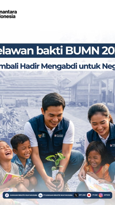 Mengabdi untuk negeri bukan hanya tentang menjalankan peran, tetapi juga tentang hadir dan membawa manfaat nyata bagi masyarakat.

Melalui Relawan Bakti BUMN 2026, insan BUMN dapat untuk turun langsung, berbagi kepedulian, serta memperkuat semangat gotong royong di berbagai wilayah Indonesia.

Program ini dapat diikuti oleh seluruh insan BUMN melalui proses seleksi sebagai bagian dari upaya menciptakan kontribusi nyata dan dampak positif bagi masyarakat, khususnya di wilayah kepulauan, tapal batas, dan daerah 3T.

Melalui perjalanan pengabdian di 11 titik wilayah Indonesia, para relawan akan hadir membawa semangat kolaborasi, pemberdayaan, dan kebersamaan untuk tumbuh bersama masyarakat.

Partisipasi dalam Relawan Bakti BUMN 2026 menjadi wujud semangat kepedulian dan pengabdian insan BUMN dalam mendukung pembangunan bangsa yang berkelanjutan.

Informasi selengkapnya kunjungi bumn.go.id

#RelawanBaktiBUMN2026 #DanantaraIndonesia #BUMN #ptkiw