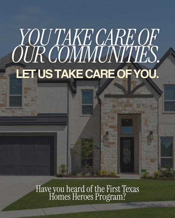 You do so much for your community. We think that deserves a little something extra. 🏡 The First Texas Home…