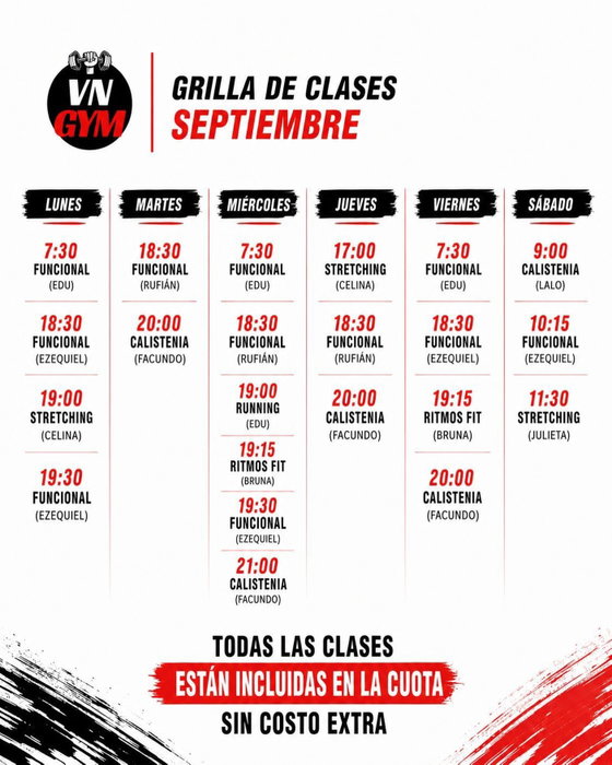 NUEVA GRILLA DE CLASES · SEPTIEMBRE ❤️‍🔥 Arrancamos septiembre con horarios actualizados y un montón de opciones para …