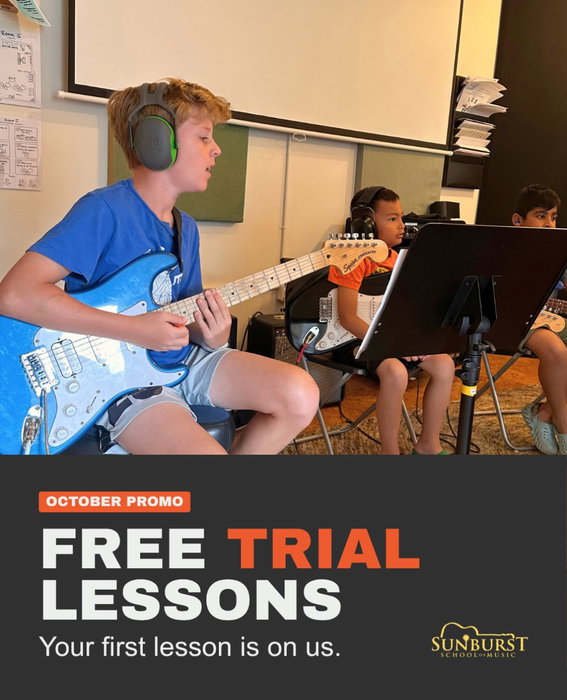 Promo alert! Free trial lessons are up for grabs this month 🥁
New students can book their first lesson for free on any of the instruments we offer. Take your pick between piano, bass, drums, guitar, voice, ukulele, or music production.
Use the link in our bio to book or get in touch if you need some help finding a spot. We got you! 🫶