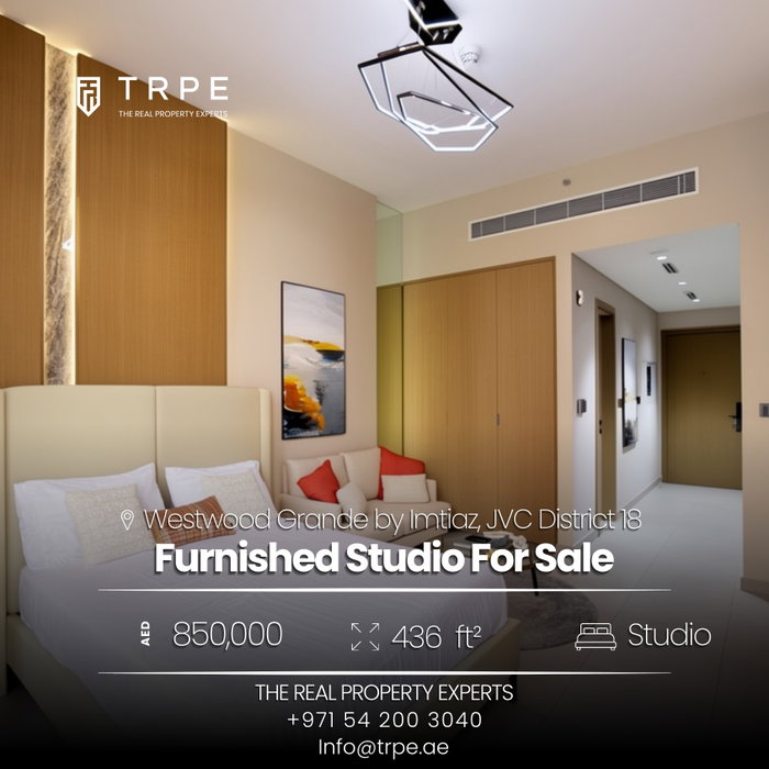Fully furnished. Vacant. Ready in JVC.