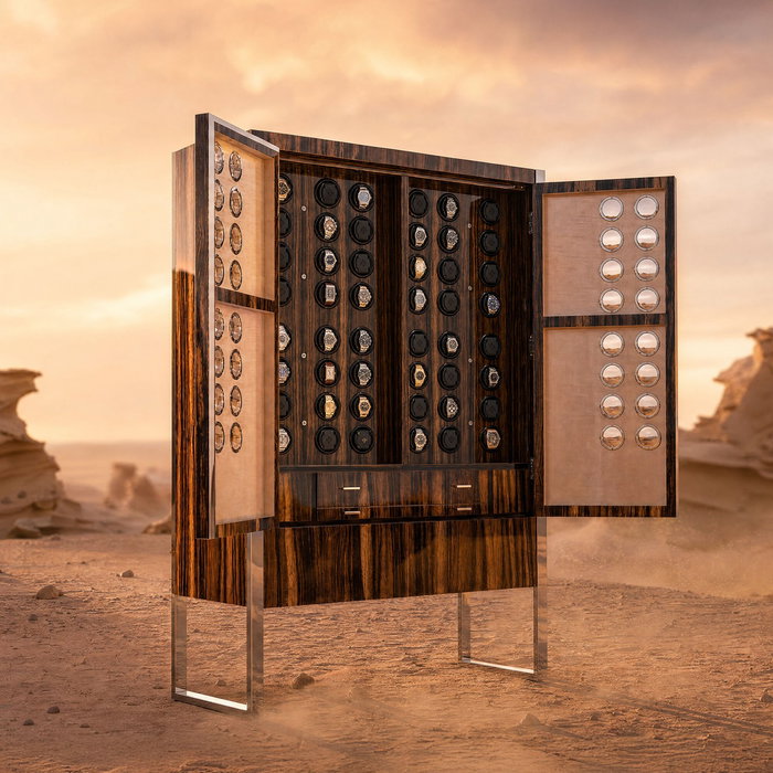 Macassar Ebony — one of the world's rarest woods, striped by nature, impossible to replicate. Wrappe