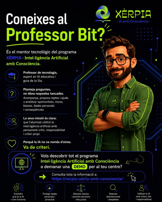 Coneixes el Professor Bit? 🤖 És el mentor tecnològic del programa XERPIA · Intel·ligència