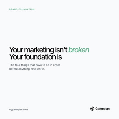 Busy marketing that isn’t working? It’s almost never the channel. It’s the foundation. Swipe for the 4 rings that have to be in order before