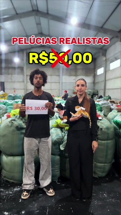 Post do Instagram da M.Cruz: De R$ 50,00 para R$ 30,00. e agora pelúcias a partir de R$ 19,90! 😱 É fofura, qualidade e aquele precinho…