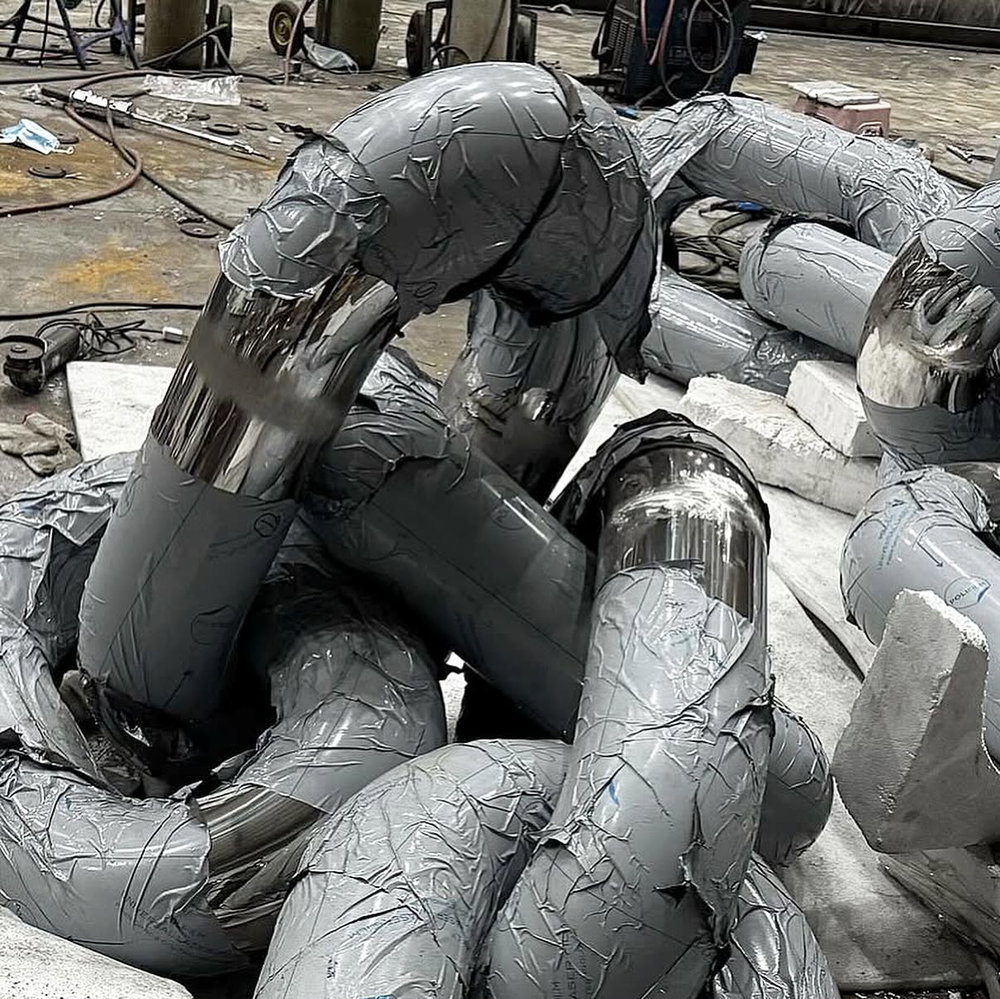 BOUND SCULPTURE | Chain Series 366cm - 12ft Stainless Steel Sculpture Work in Progress