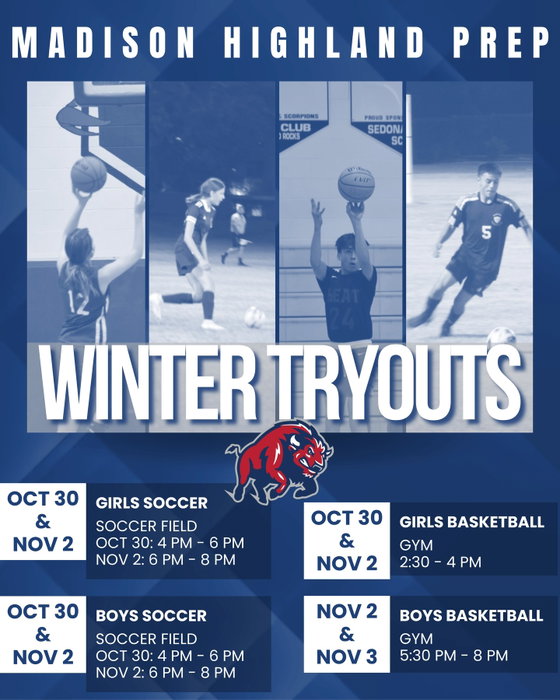 Madison Highland Prep on Instagram: 🔥Find your team. Make your mark.

Winter athletic tryouts are almost here! Whether you’re returning
