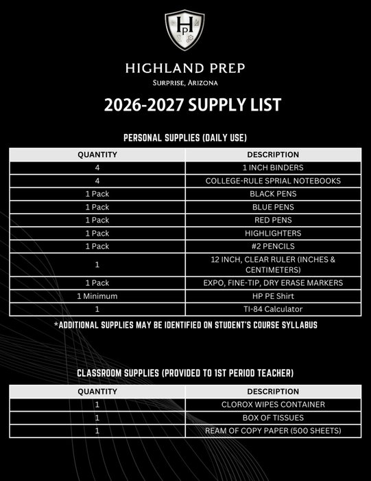 Highland Prep on Instagram: The countdown to the new school year is on! 🎒✨

Get ahead on your back to school checklist by picki