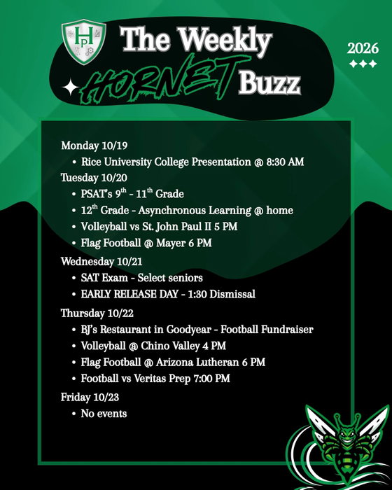 Highland Prep West on Instagram: Let's make it a good week Hornets! 💚